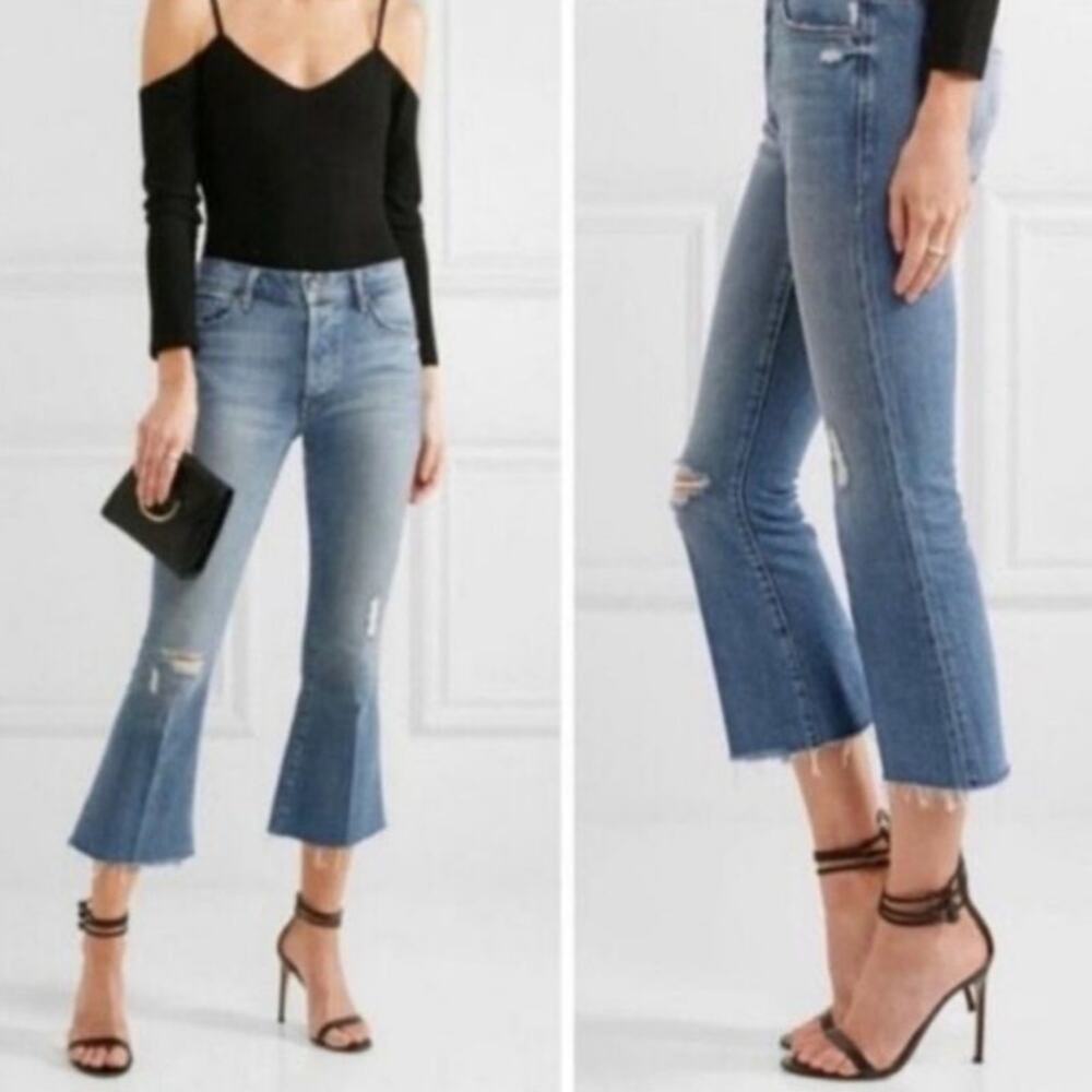 Mother Women's The Nomad Crop Fray Jeans Size 25 Distressed Boho Hippie Festival